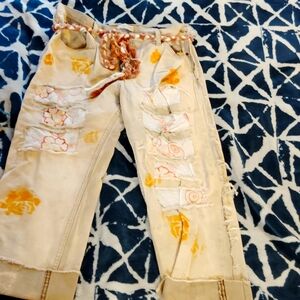 Boho painted jeans.
